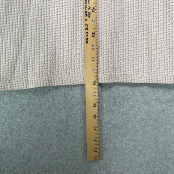 Express Mens Geometric Diamond Polo Shirt Tan Cream Short Sleeve Button Down L - Picture 6 of 8